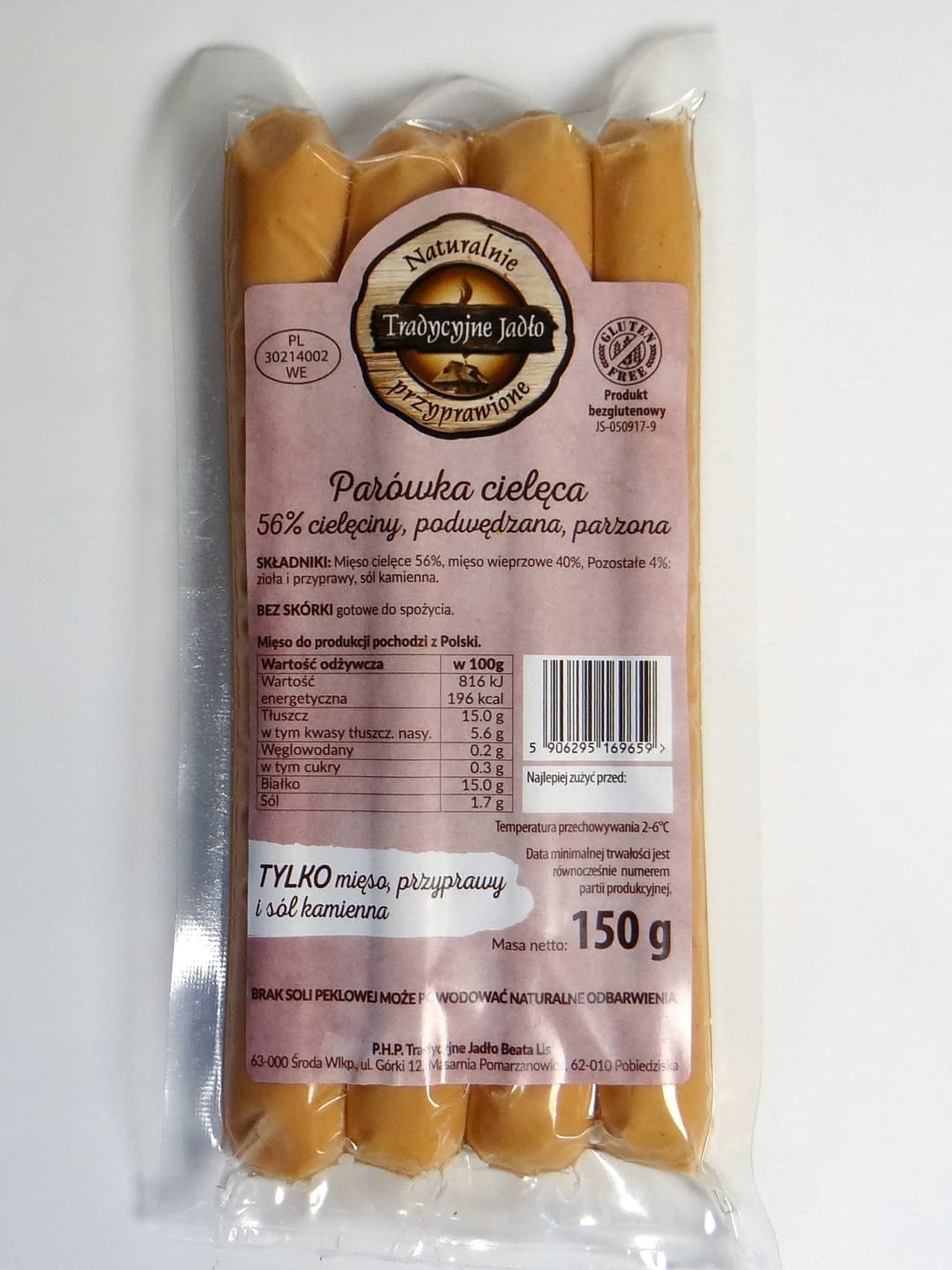 Parówka cielęca 56% cielęciny 150 g