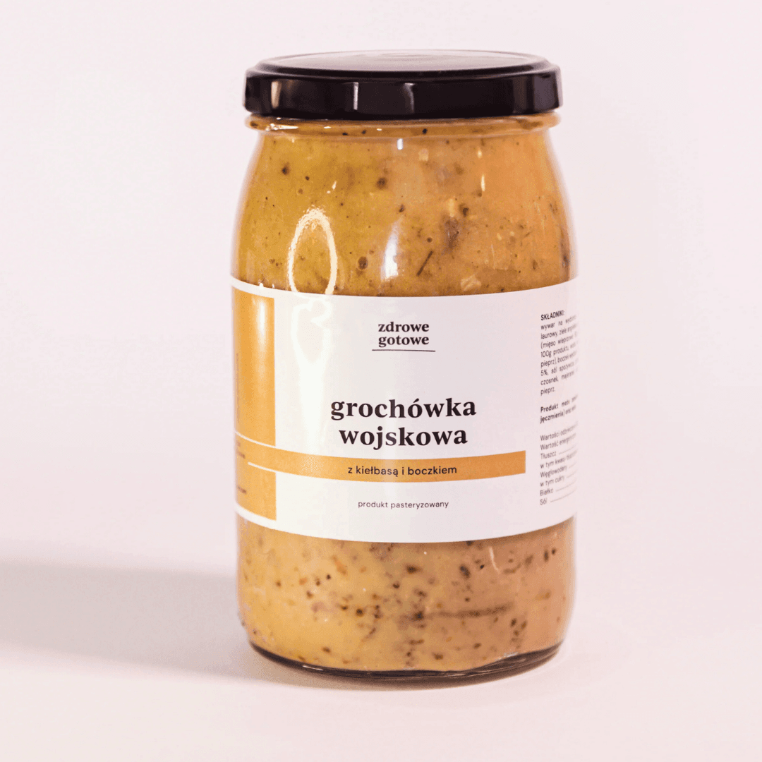 Grochówka wojskowa z kiełbasą i boczkiem 900 ml