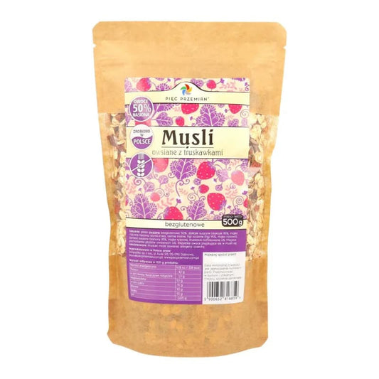 Musli owsiane z truskawkami bezglutenowe 500 g