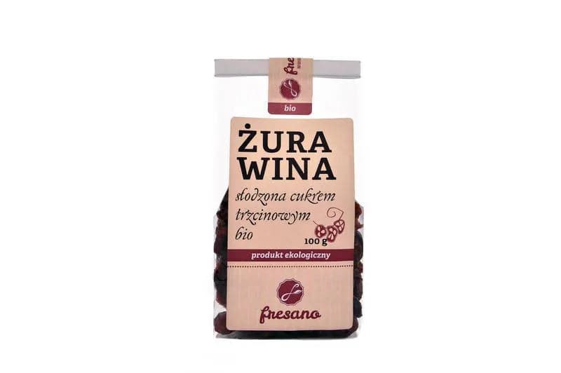 Żurawina słodzona cukrem trzcinowym EKO 100 g
