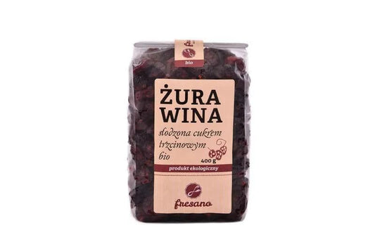 Żurawina słodzona cukrem trzcinowym EKO 400 g