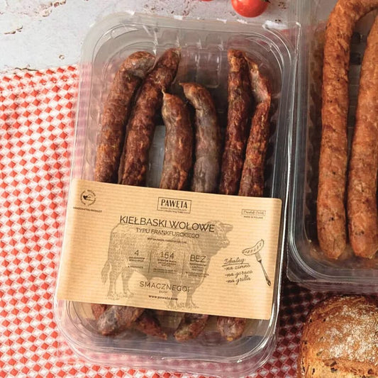 Kiełbaski wołowe typu frankfurckiego 250 g