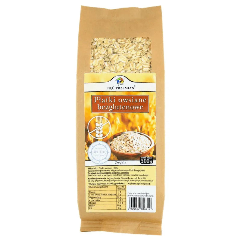Płatki owsiane bezglutenowe zwykłe 500 g
