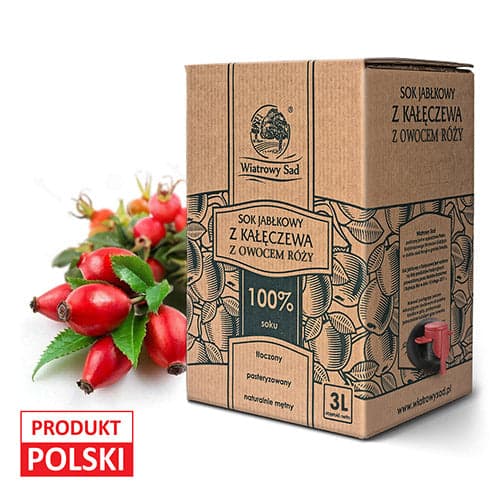 Sok jabłkowy z owocem róży 3 l